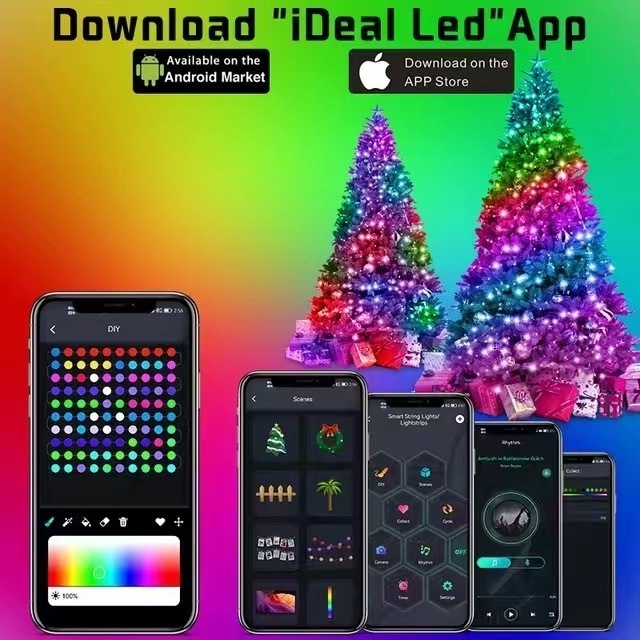 Christmas Tree Lights Remote Control Color Changing Fairy String Lights 5m/10m/15m/20m Party Festival Decorate Led Lights