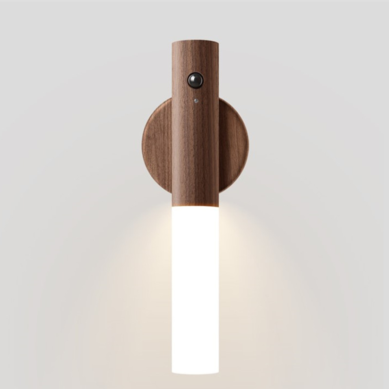 Wood Wireless Usb Led Night Light Wall Lamp Kitchen Cabinet Closet Light Home Table Move Lamp Bedside Lighting