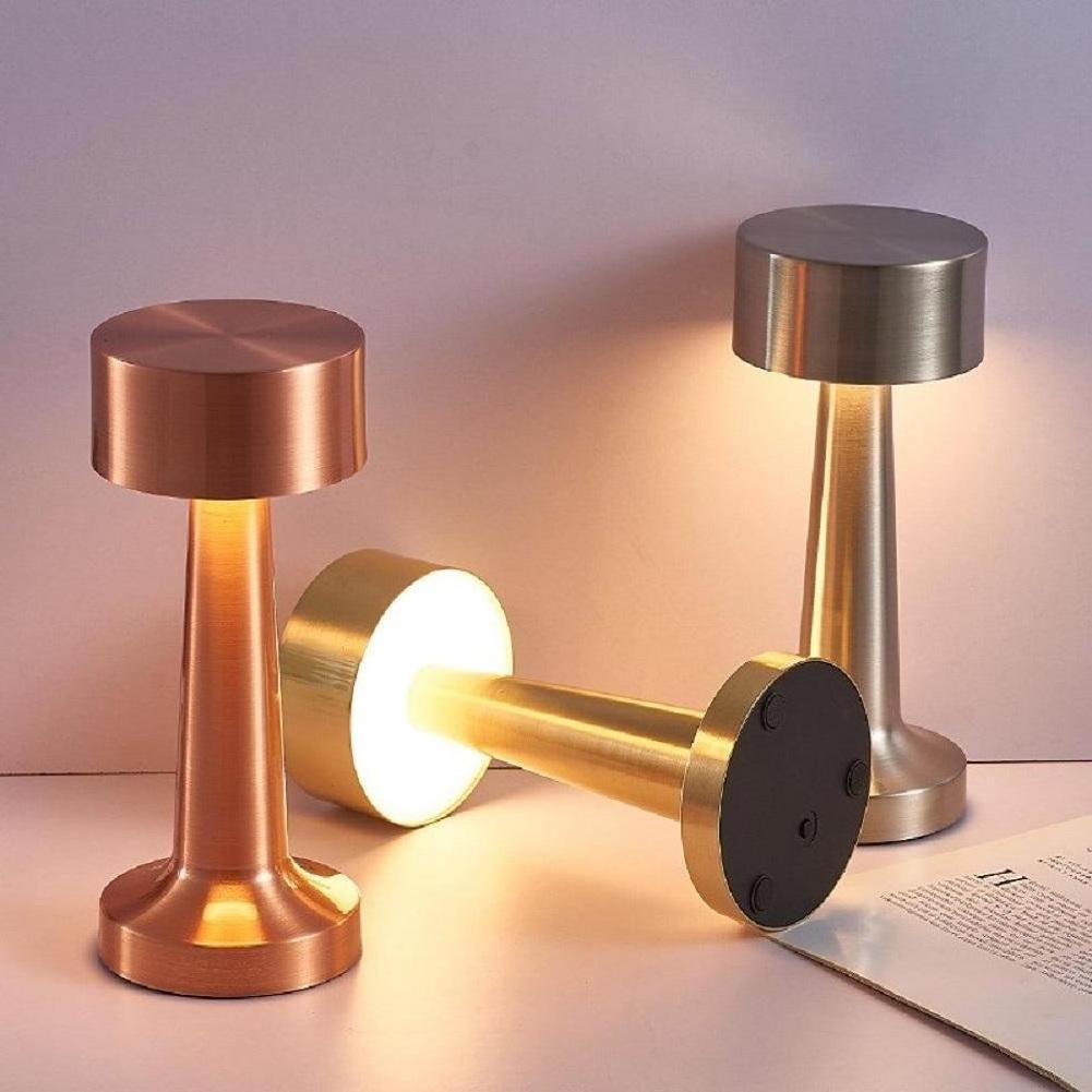 LED Table Lights Retro Bar Coffee 3 Color Table Lamp Touch Sensor Rechargeable Dining Night Light Bar Desktop Decorative Lamp