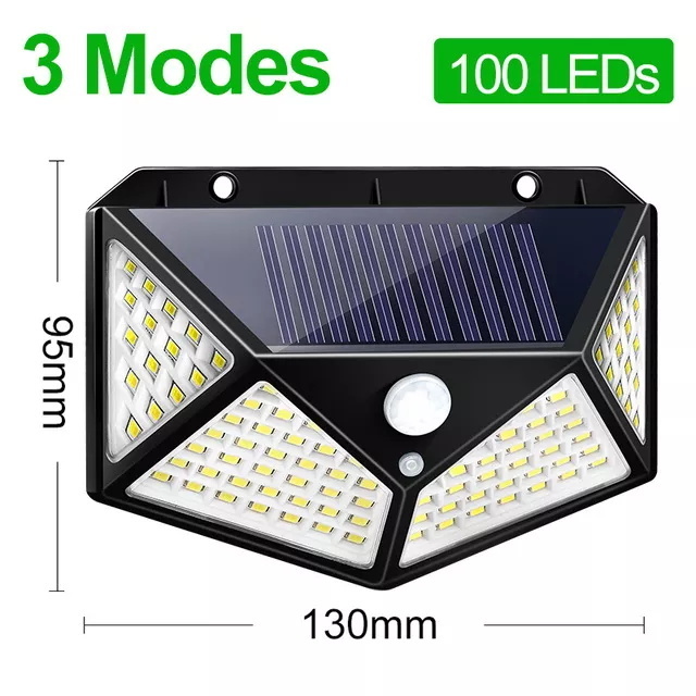 100 Led Solar Light Pir Motion Sensor Outdoor Solar Lamp Ip65 Waterproof Wall Light Solar Sunlight Powered Garden Street Light