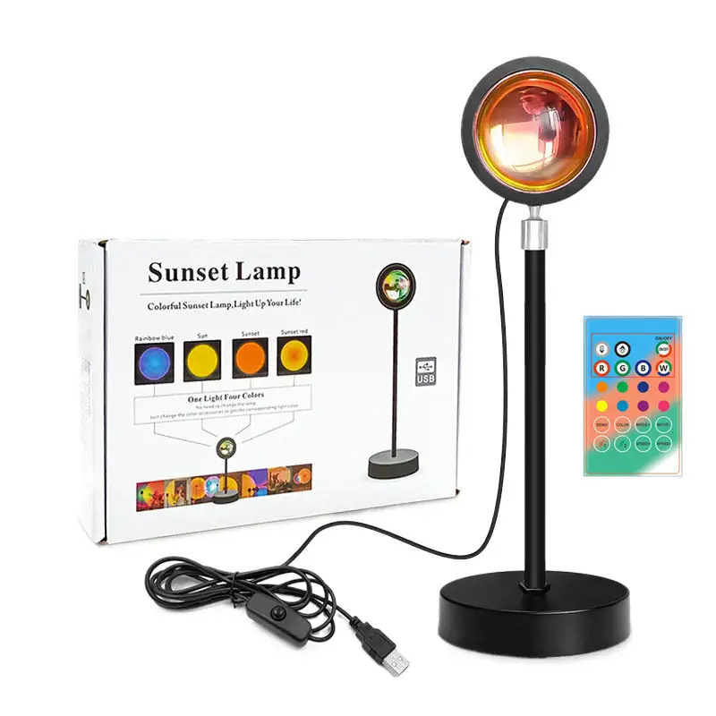 Sunset Lamp Projector RGB USB Led Night Light With Remote Control Portable Mood Light for Living Room Photography Neon Lights