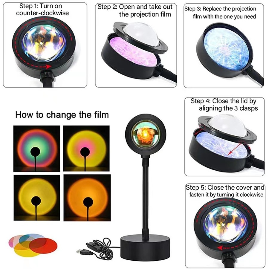 Hot Sale Led Sunset Lamp 16 Colors Rgb App With Remote Control Ufo Rainbow Night Light Led Sunset Light