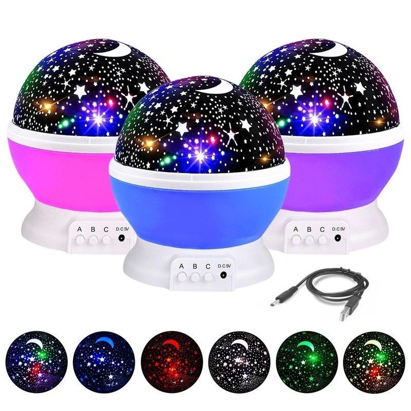 Starry Sky Projector Night Lights Star Moon Projector Led Rotating Night Lamp For Children Bedroom Decoration