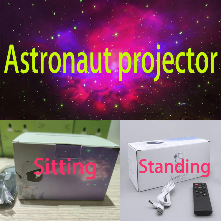 Astronaut Led Galaxy Projector Night Lights Sky Laser Star Nebula Projection Desk Lamps For Bedroom Decoration Atmosphere Light