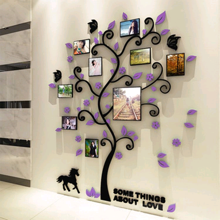 Acrylic 3D Family Photo Frame Tree Wall Stickers Removable DIY Art Wall Poster For Living Room Bedroom Home Decor