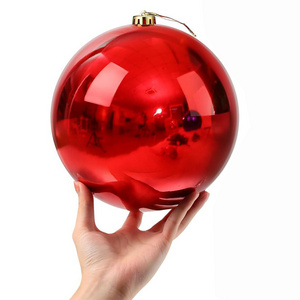 Custom 20cm Big Shiny Christmas Baubles Giant Plastic Christmas Ball Hanging Decorations for Christmas Tree