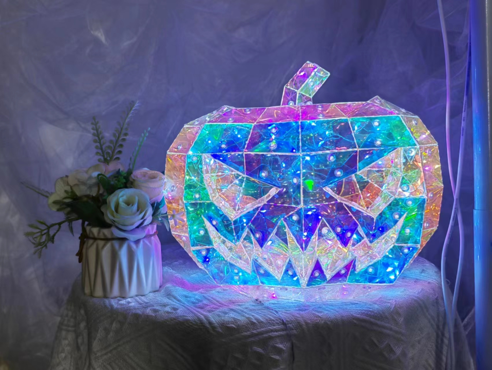 Waterproof PVC Large Halloween Luminous Pumpkin Lantern Lights for Outdoor Decoration