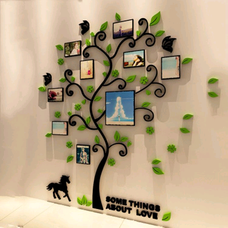 Acrylic 3D Family Photo Frame Tree Wall Stickers Removable DIY Art Wall Poster For Living Room Bedroom Home Decor