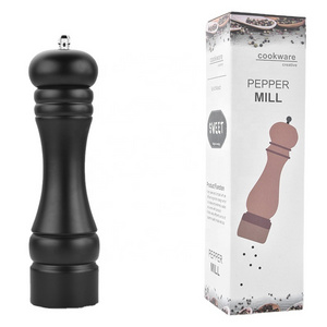 High Quality and low price Kitchen Black White Wooden Salt and Pepper Mill Hand Crank Pepper Grinder