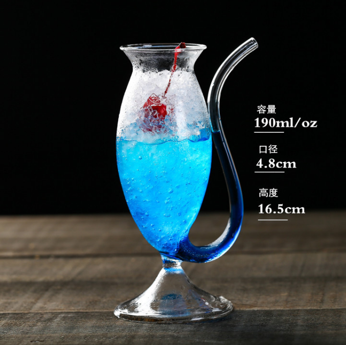 Halloween Vampire Wine Glass Cup With Built-in Straw novel Cocktail Glasses for party