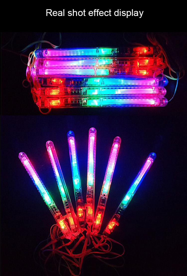 Cheap party supplies cheering concert light up wand sticks led glow stick with lanyard