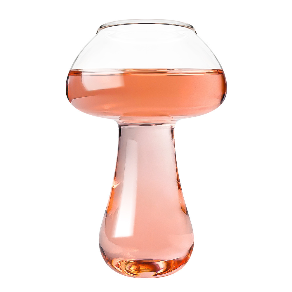 Creative novelty 8oz Mushroom Shaped Cocktail Drinks Glass Crystal Wine Glasses for bar and party use