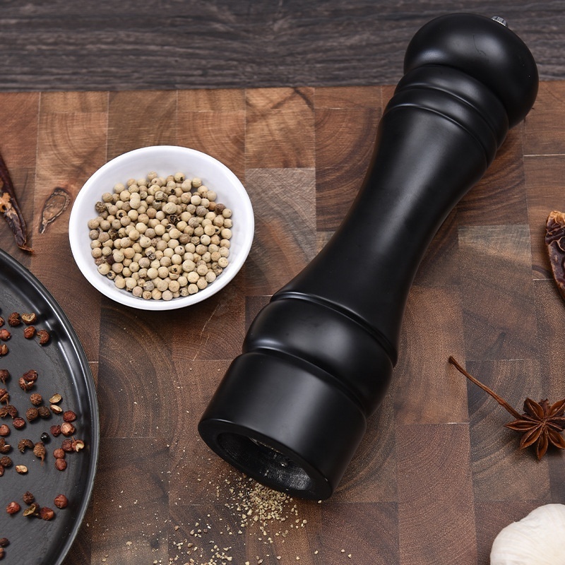 High Quality and low price Kitchen Black White Wooden Salt and Pepper Mill Hand Crank Pepper Grinder