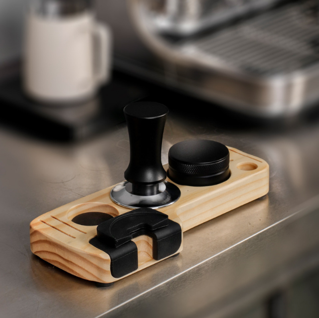 Custom Coffee Accessories Wooden Tamper Holder Tamper Station Wooden Base Barista Tools Coffee Accessories