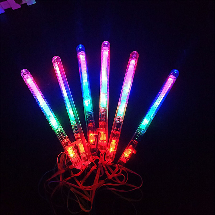 Cheap party supplies cheering concert light up wand sticks led glow stick with lanyard