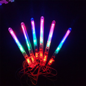 Cheap party supplies cheering concert light up wand sticks led glow stick with lanyard