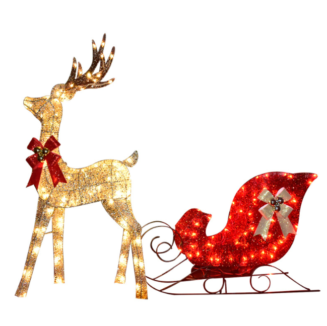 Shopping Mall Display Giant Christmas Decorations Large Luminous LED Christmas Deer