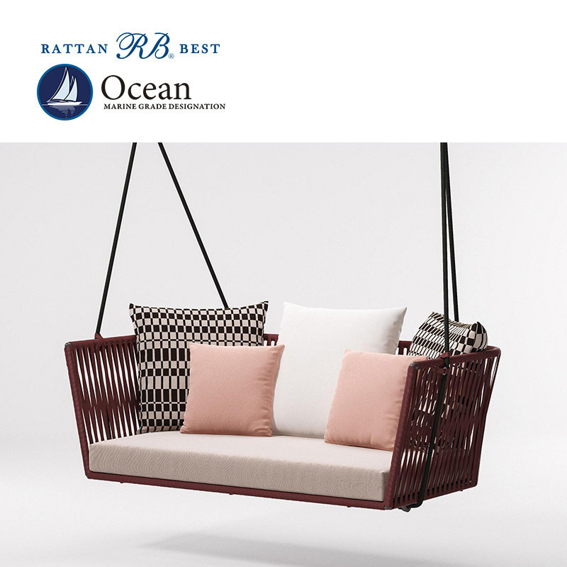 Outdoor Morden Hanging Rope Swing Sofa Aluminum Frame