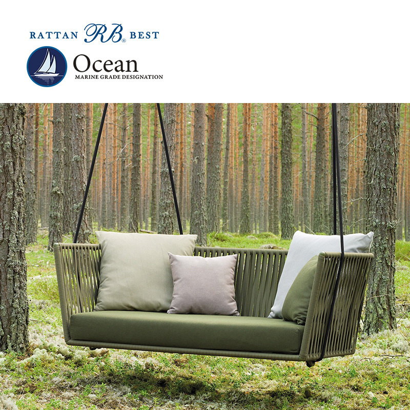 Outdoor Morden Hanging Rope Swing Sofa Aluminum Frame