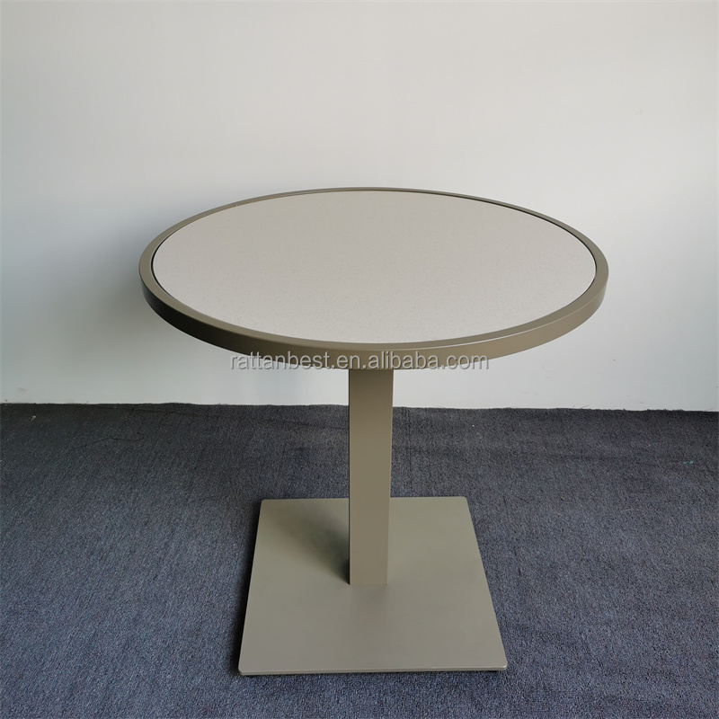 Outdoor round table patio furniture aluminum tables hotel ceramic top nicely finish table