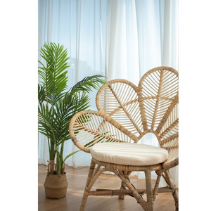 Natural Eco-friendly (H)108cm x (W)96cm x (D)51cm Bohemian Patio Singapore Rattan Wicker Leaf Accent leaf accent designer chair