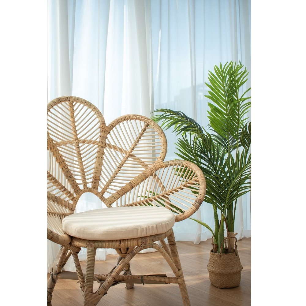 Daily Used Leaf Shade Rattan Frame Natural Color Rattan Furniture Living Room Chair H107cm x W91cm x D51cm