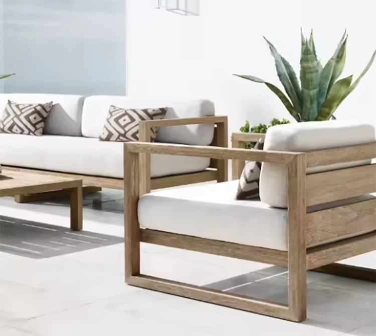 Teak Rectangular Coffee Table Furniture Sectional Sofa Garden Furniture Teak Sofa Set for Garden Set