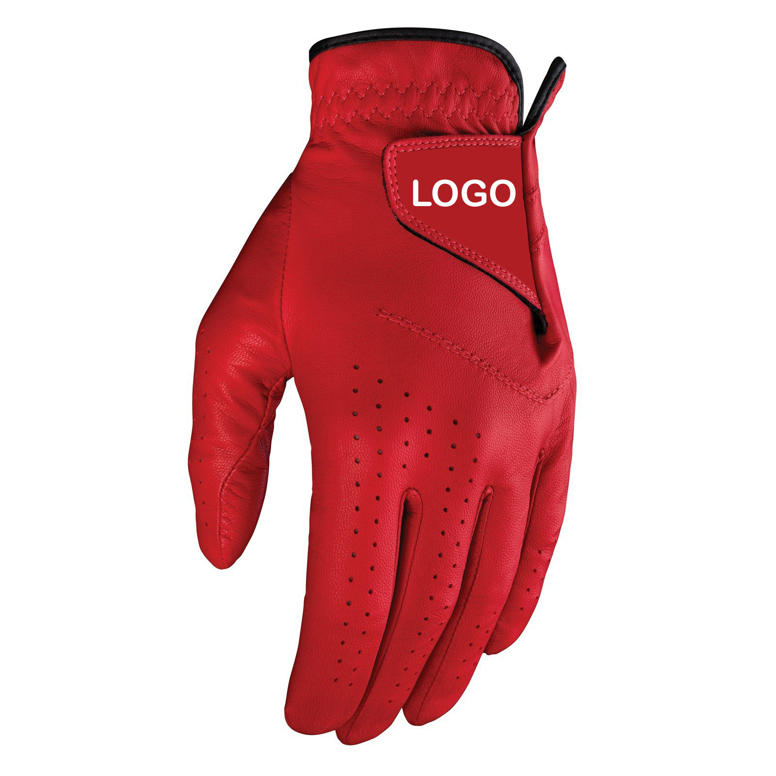 Wholesale Red Color Easy Grip Leather Golf Gloves For Men And Women Left Hand Right Hand Soft Breathable Golf Gloves