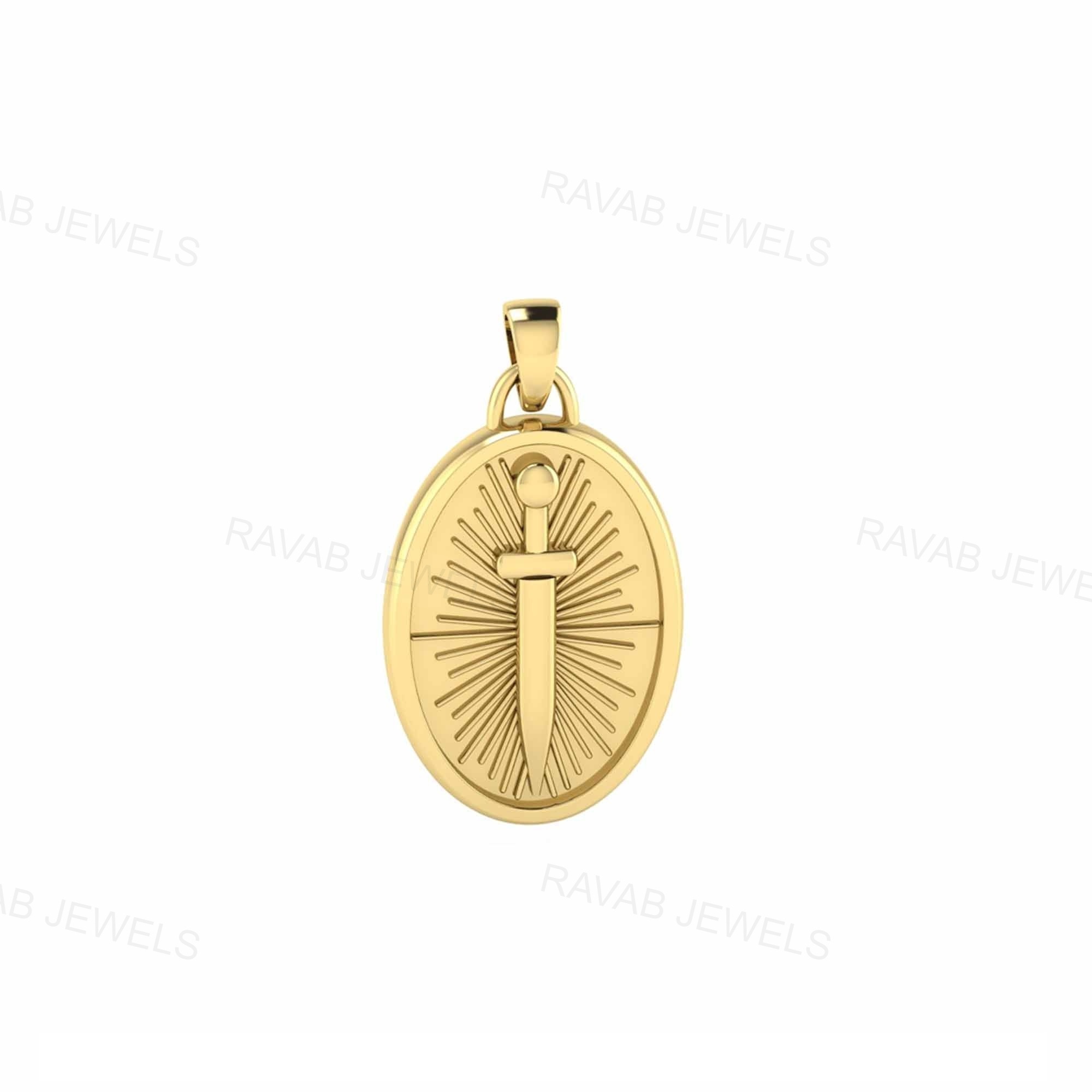 Good Quality Customized Dagger Jewelry Gold Plated 16x30mm Men Women Jewellery Charm Pendant Made In India For Christmas Gift