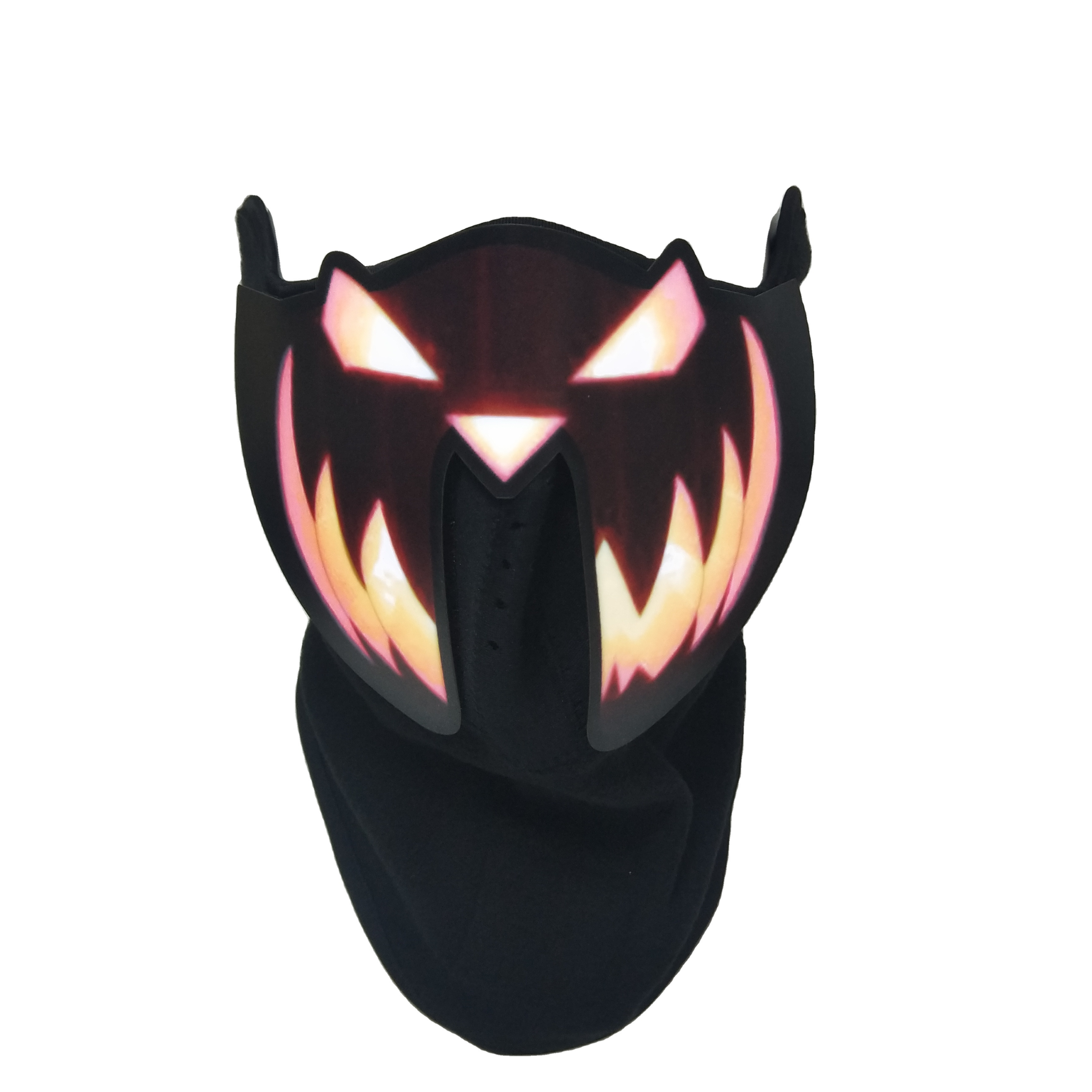 Halloween New Coming Coold Design Devil Pumpkin Design Led Light Up Sound Activated Halloween Mask Outfit