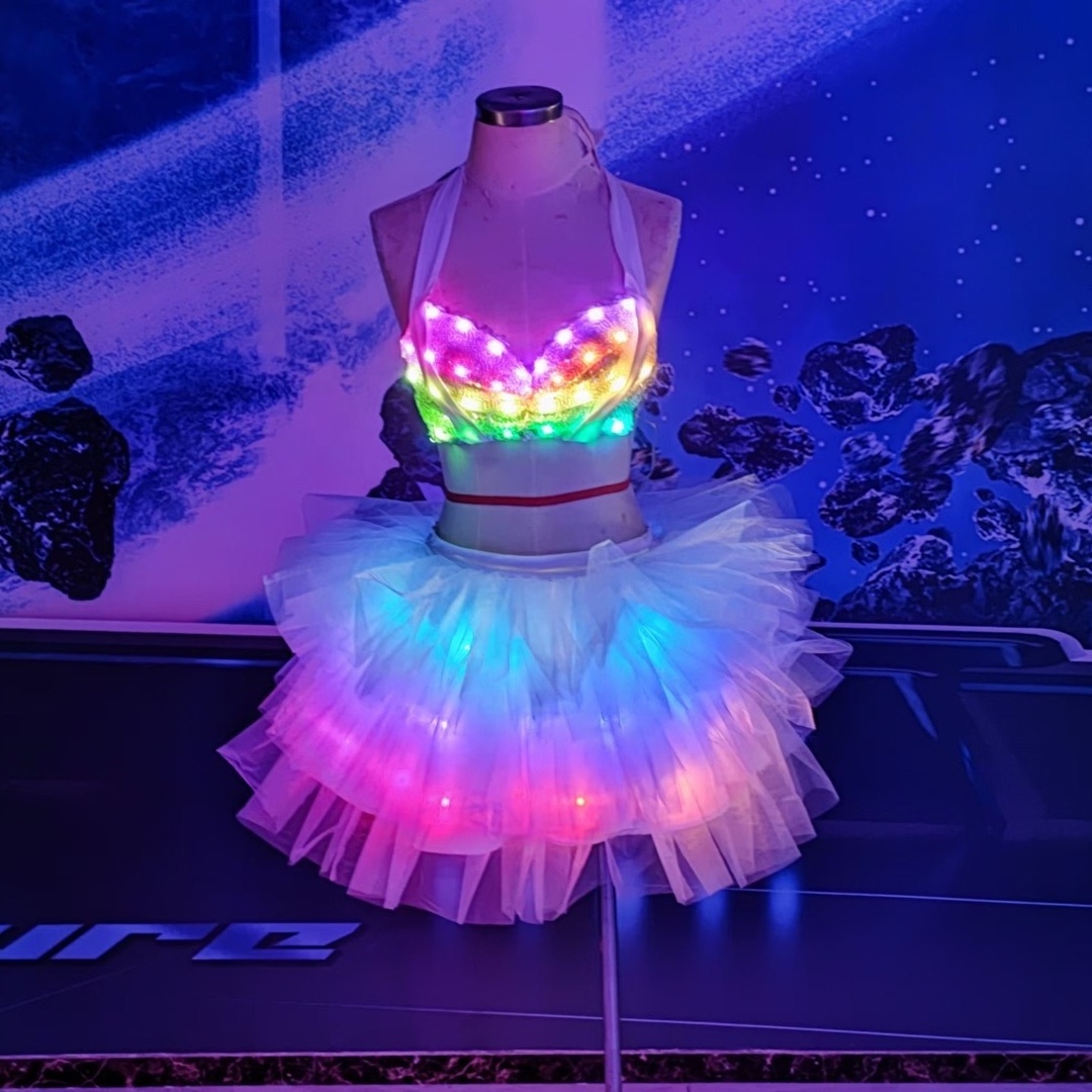 Luxurious LED Luminous Performa Clothing Led Dress For Night Club Dance Wear