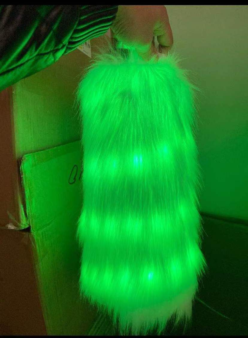 Rave neon  wholesale  price Multi color Dance Led Glowing Furry LED Leg warmers for Party celebration