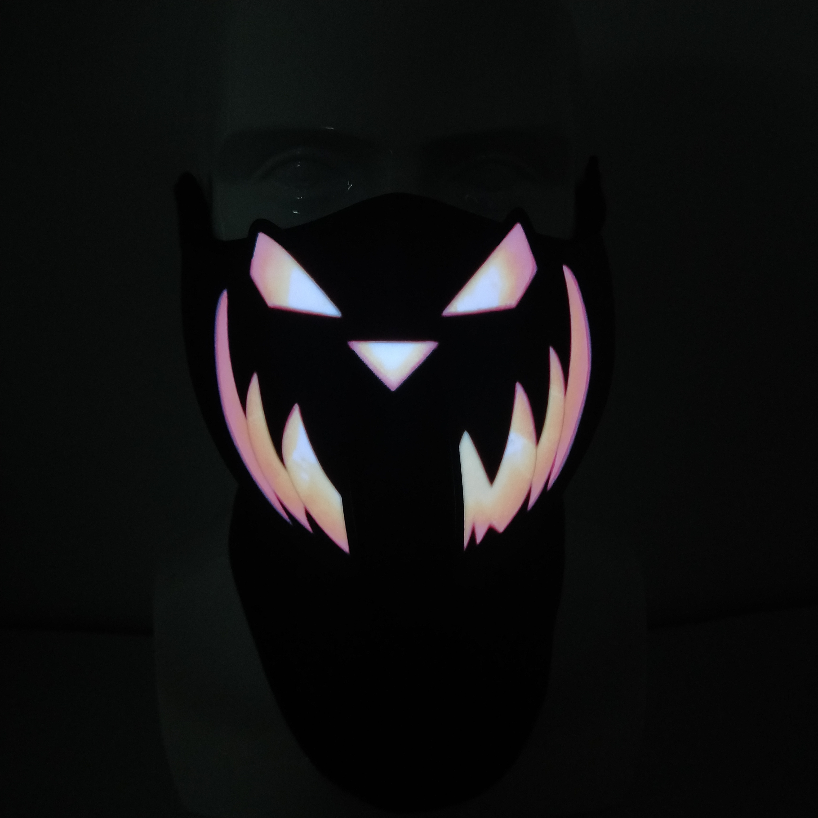 Halloween New Coming Coold Design Devil Pumpkin Design Led Light Up Sound Activated Halloween Mask Outfit