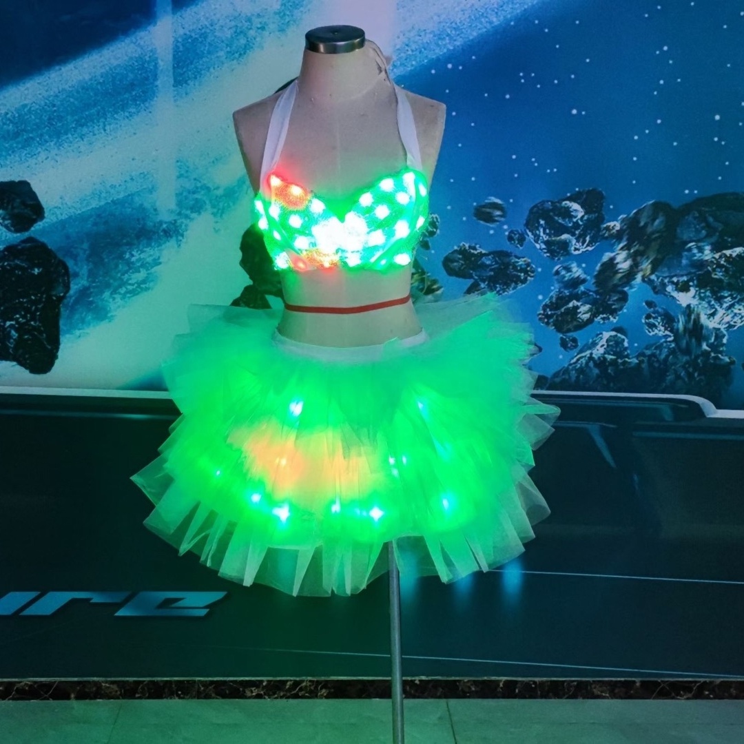 Luxurious LED Luminous Performa Clothing Led Dress For Night Club Dance Wear