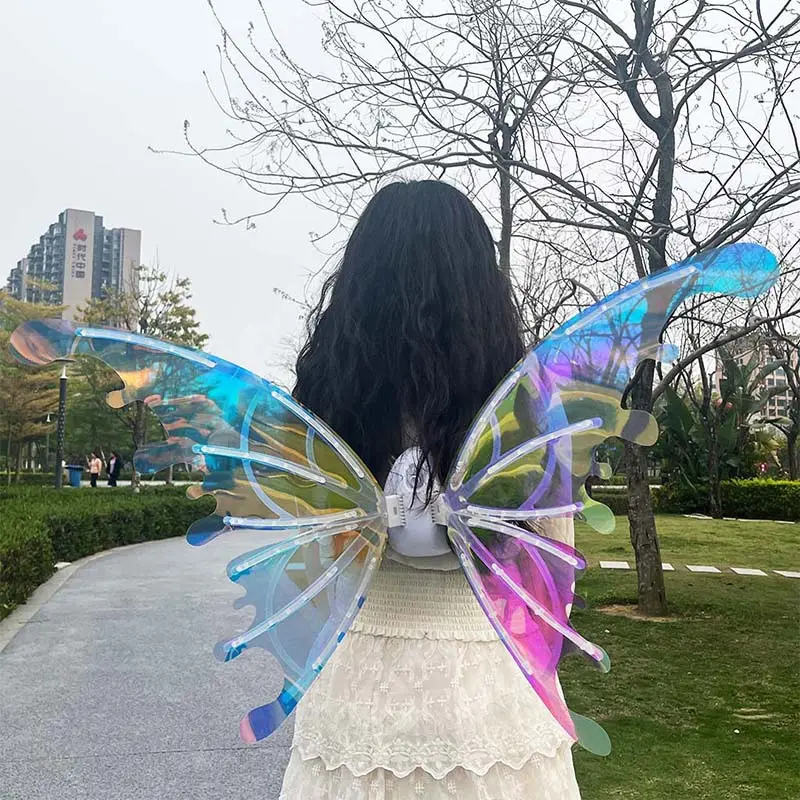 Hot Selling LED Luminous Butterfly Wings Girls Butterfly Angel Wing Costume Set Children Electric Butterfly Wings