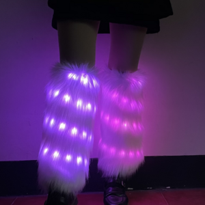 Rave neon  wholesale  price Multi color Dance Led Glowing Furry LED Leg warmers for Party celebration