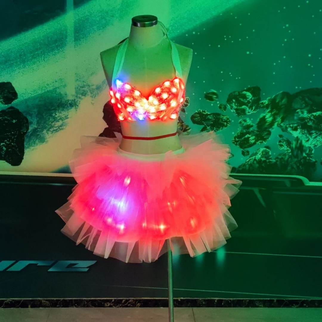 Luxurious LED Luminous Performa Clothing Led Dress For Night Club Dance Wear