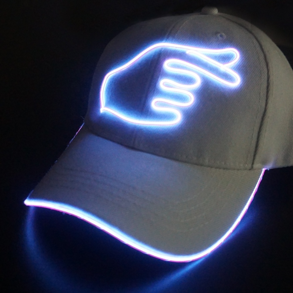 High quality LED Light up led cap custom approved unisex led flashing party baseball hat