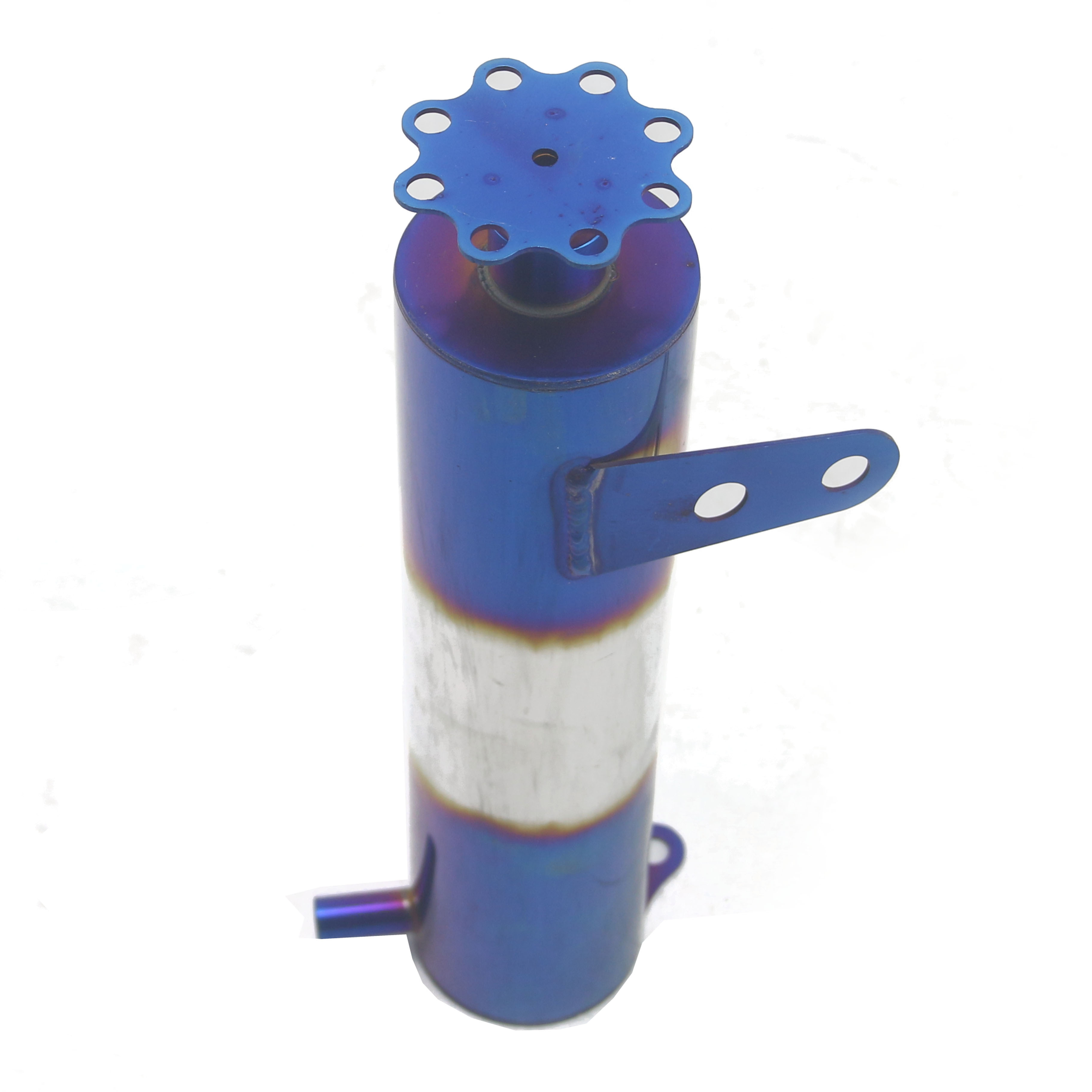 raRACING YH015 Aluminum Auto Parts 500ML Radiator Coolant Cooling Burnt Baking Blue Catch Tank Overflow Reservoir Cylindrical