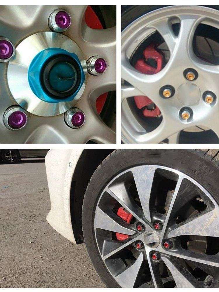 racing parts VOLK-T Colorful Hot Selling Durable Alloy Steel Auto Parts Lock Conical Wheel Lug Nut Set