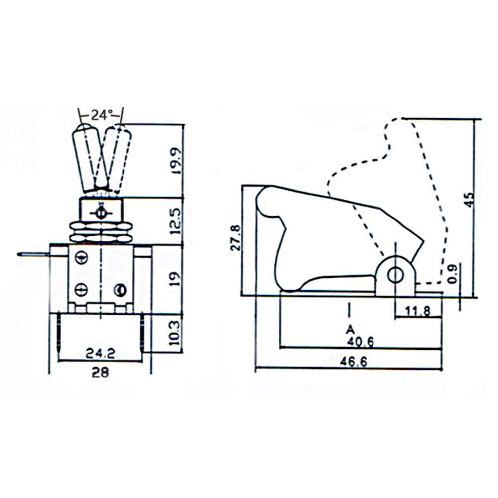 raRACING Auto Car Boat Truck LED 12V Toggle Switch With Safety Aircraft Flip Up Cover Guard