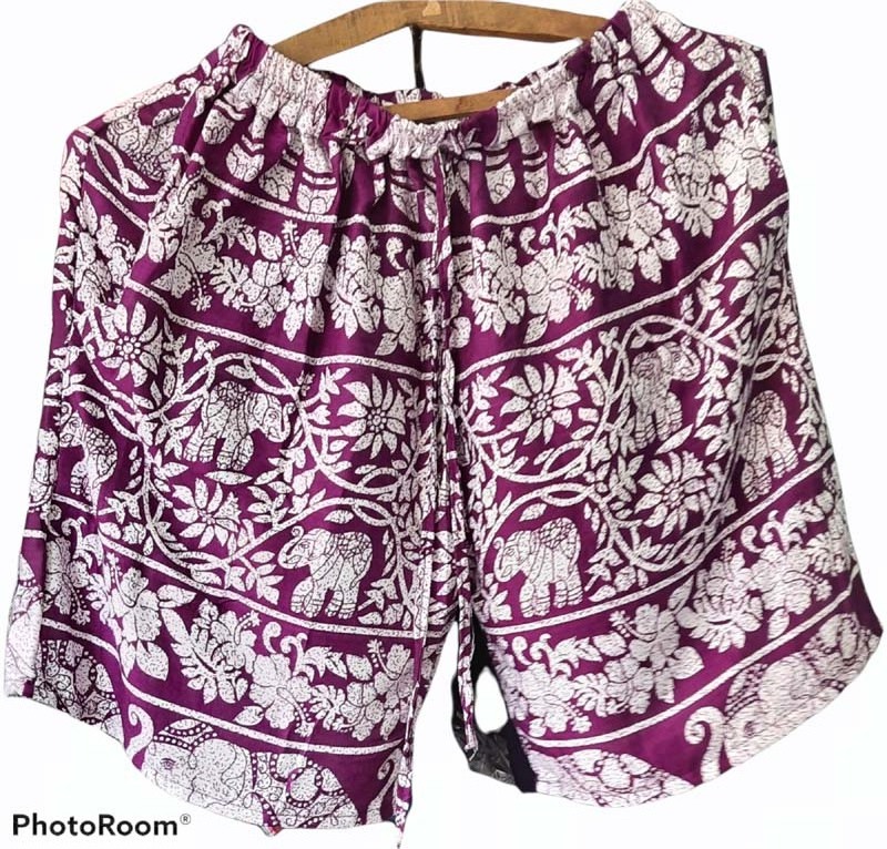 Hot Selling Women Elephant Print Boho Shorts Beach wear Rayon Print Bohemian  bohemian shorts   GM-152711