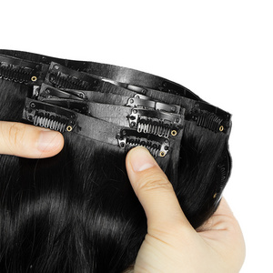 New PU raw seamless clip in hair extension remy 100% human hair 24 inches vietnamese hair