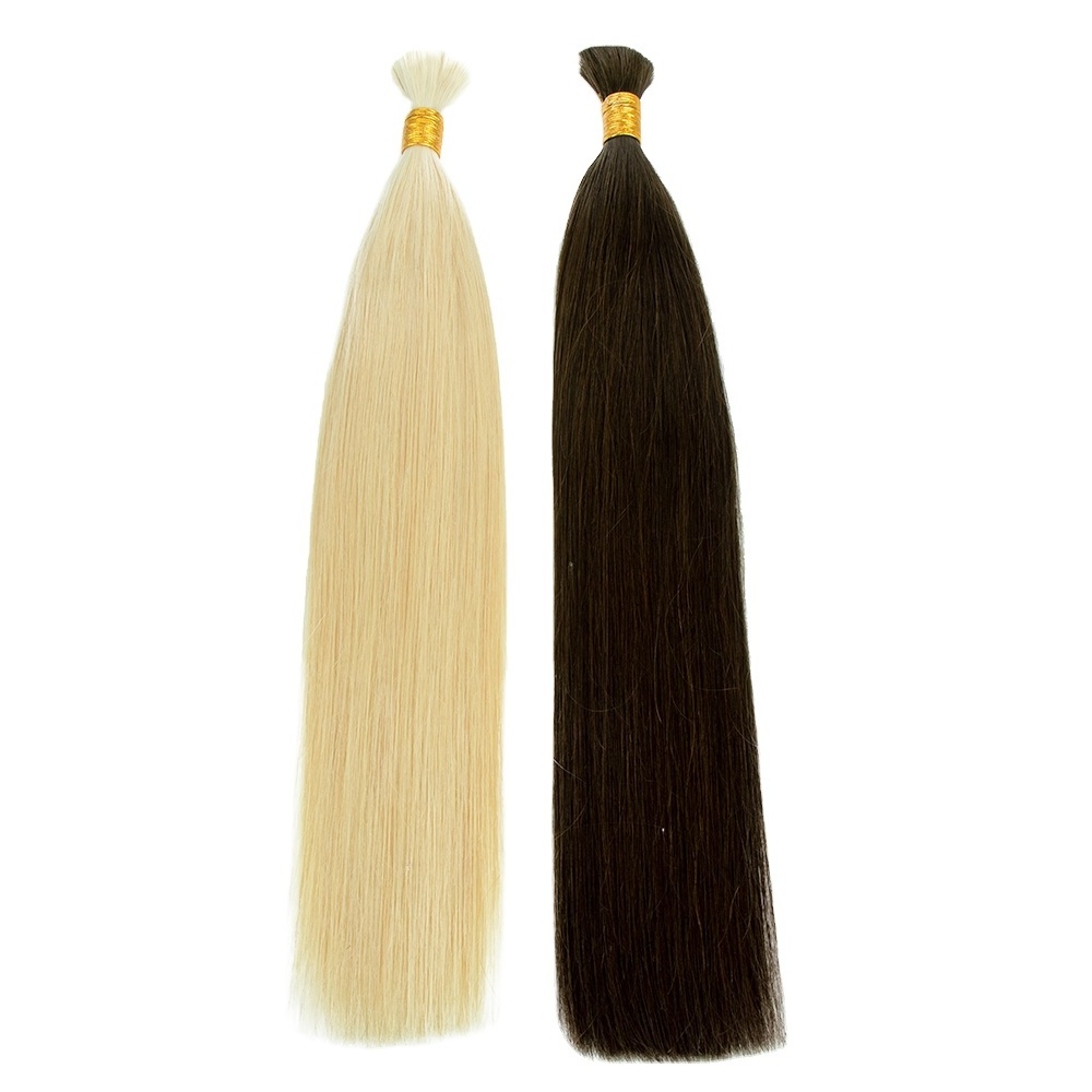 No tangle free sample soft shiny unprocessed human virgin indian braiding bulk hair extensions