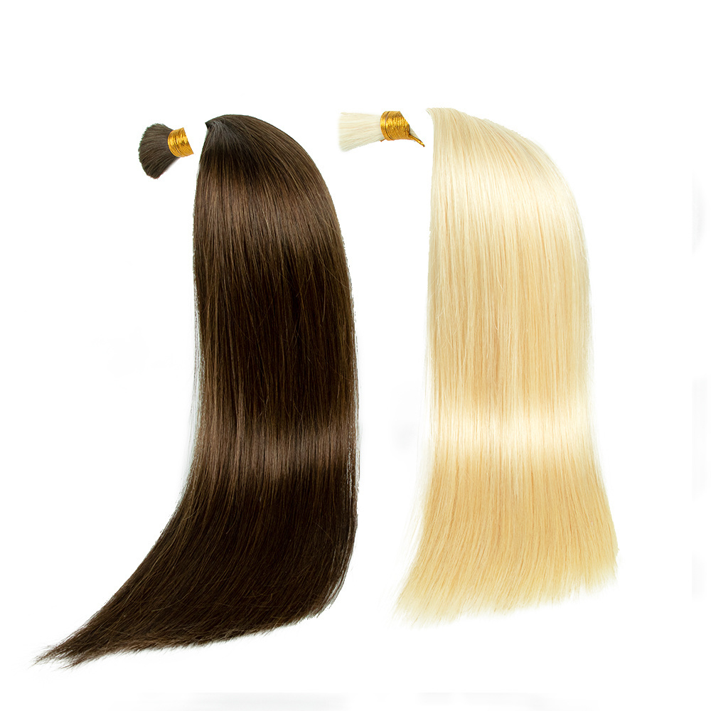 No tangle free sample soft shiny unprocessed human virgin indian braiding bulk hair extensions