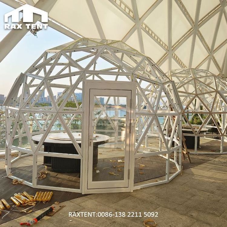 Custom Outdoor Transparent Glass Dome Tent for Backyard Event and Seaside Restaurant Dome Tent