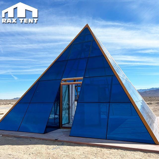 Glass Pyramid Tent for Glamping Tent house with Bathroom for Luxury Hotel