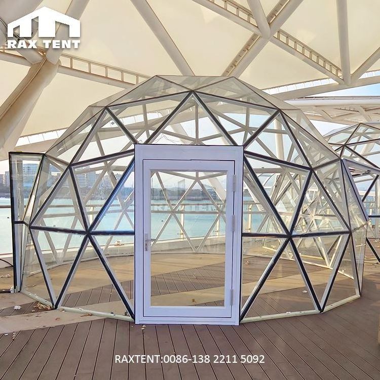 Custom Outdoor Transparent Glass Dome Tent for Backyard Event and Seaside Restaurant Dome Tent