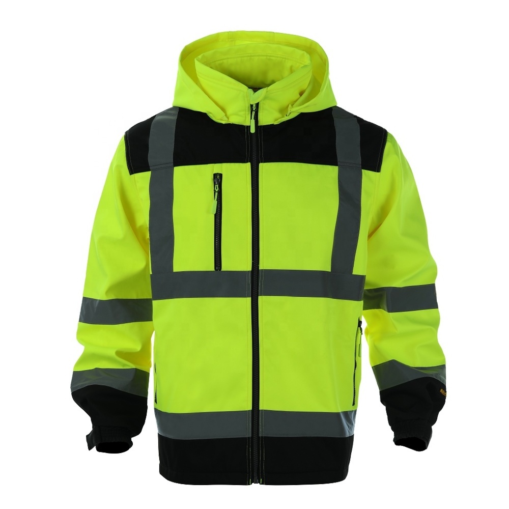 Safety Reflective Jacket Strip Mesh Fabric Construction Security Work Wear Safety Winter Jackets