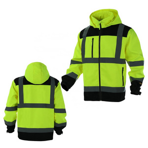 Safety Reflective Jacket Strip Mesh Fabric Construction Security Work Wear Safety Winter Jackets